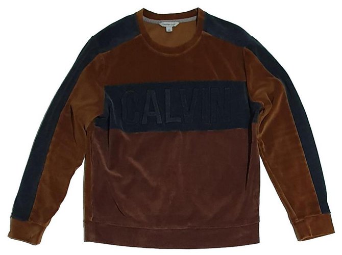 Calvin Klein Sweaters Brown Multiple colors Grey Velvet  ref.254743