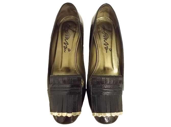 Lanvin Mokassins aus schwarzem Lackleder
