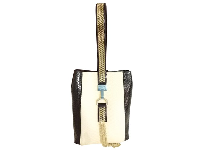 Lanvin Python Handbag Eggshell 