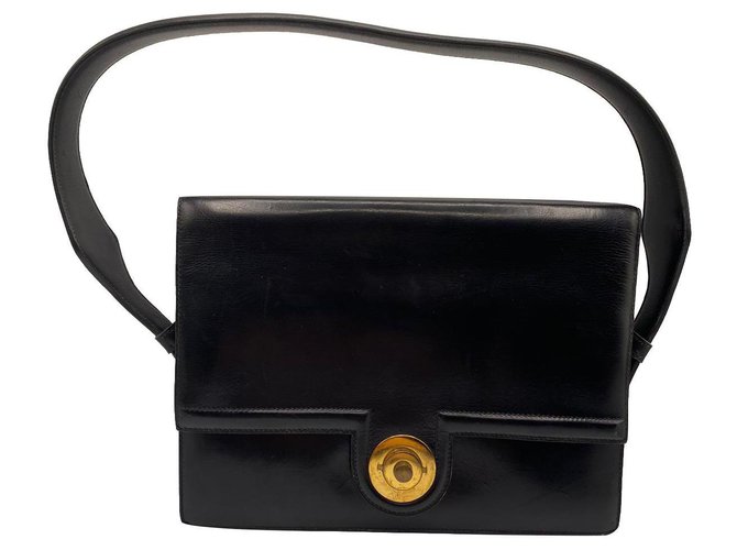 Hermès Vintage Princess 60’s Black Leather  ref.254806