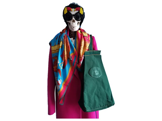 Hermès Backpacks Green Cotton  ref.254846