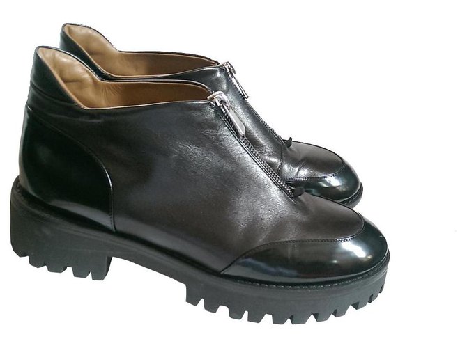 Emporio Armani Ankle Boots Black Leather  ref.254860