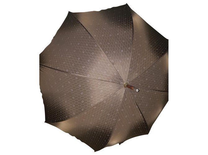Dior parapluie Toile Marron  ref.254980
