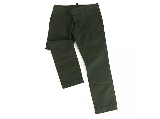 Dsquared2 Dsquared 2 D2 Pantalon droit en coton noir Taille du pantalon 38