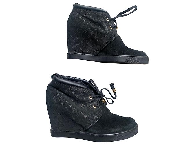 Baskets compensées Louis Vuitton Millenium Noir
