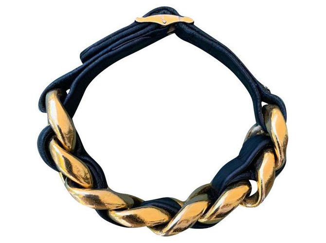 Chanel Armbänder Gold hardware Leder  ref.255095