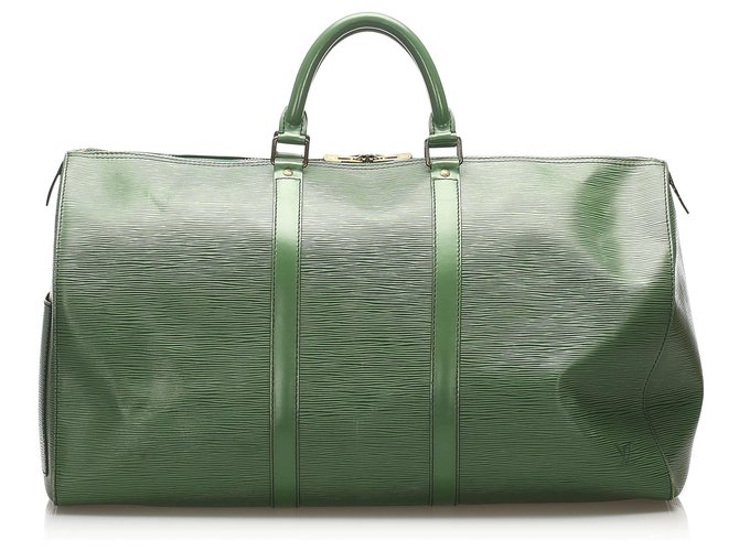 Louis Vuitton Green Epi Keepall 50 Cuir Vert  ref.255325