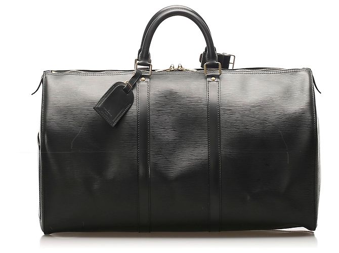 Louis Vuitton Black Epi Keepall 50 Schwarz