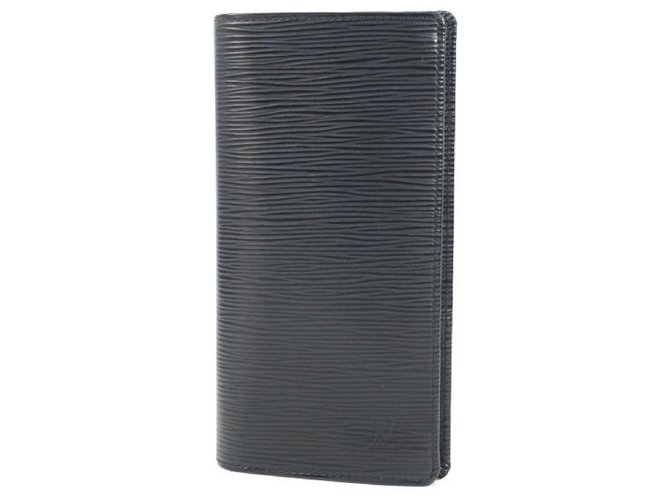 Louis Vuitton portofeuilles Brazza Mens long wallet M60622 Noir Black Leather  ref.255398