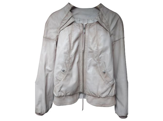 Patrizia Pepe Lederjacke Bomber in Rosa Pink