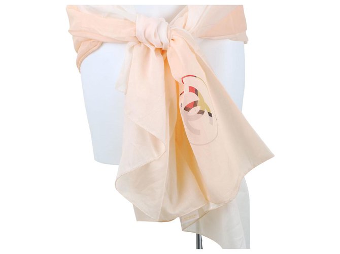 Chanel scarf Beige Cotton  ref.255480