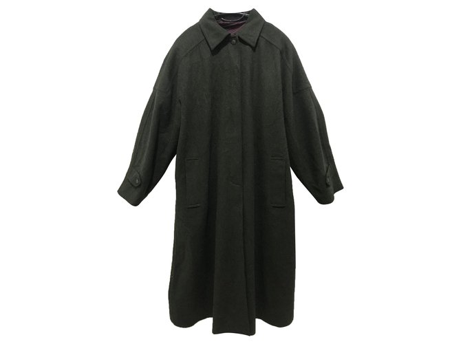 Max Mara Coats, Outerwear Dark green Wool  ref.255504