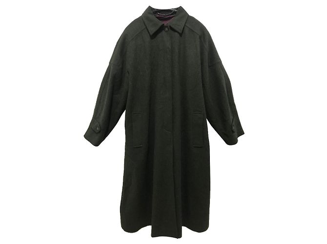 Max Mara Long Wool Coat Dark Green
