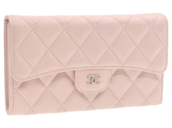 Chanel clutch Pink Leather  ref.255522