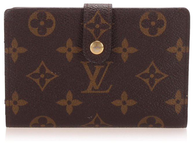 Cartera continental Louis Vuitton Monogram Viennois marrón Castaño Lienzo  ref.255818