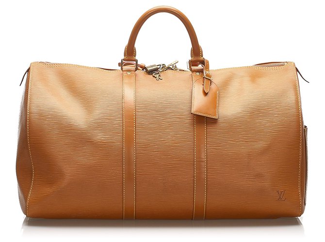 Louis Vuitton Brown Epi Keepall 50 Leather  ref.255926