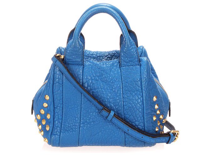 MCM Blue Visetos Leather Tote Bag Light blue Pony-style calfskin ref.218610  - Joli Closet