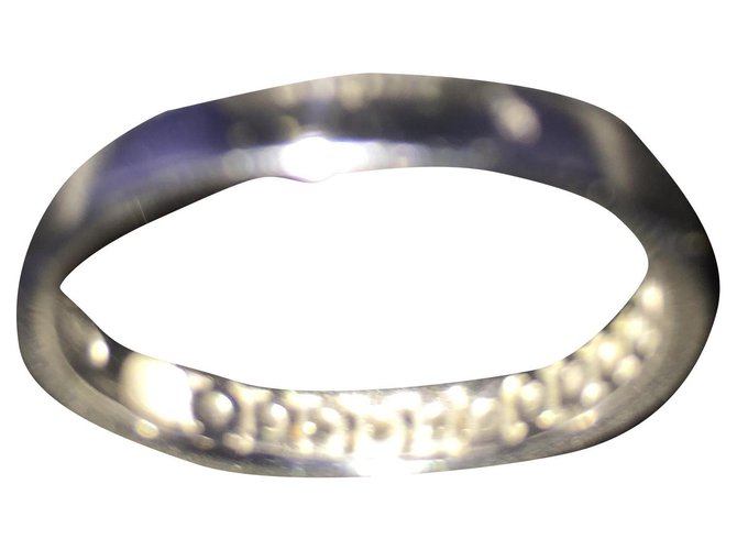 Autre Marque Brilliant half wedding ring and white gold Silver hardware  ref.256085