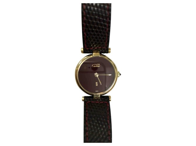 Cartier Feine Uhren Golden Bordeaux Stahl  ref.256126