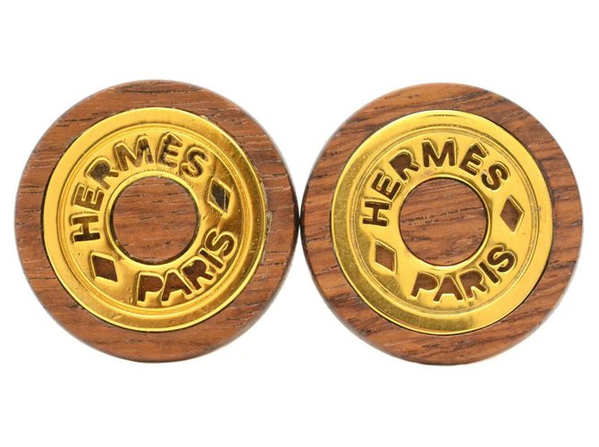 Hermès Earring Golden Wood  ref.256182