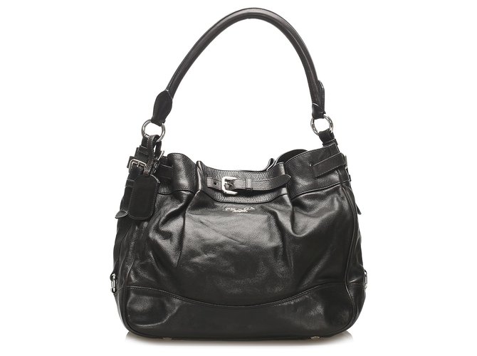 Prada Black Leather Tote Bag Pony-style calfskin  ref.256248