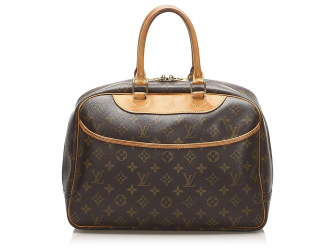 Louis Vuitton Brown Monogram Deauville Leather Cloth  ref.256252