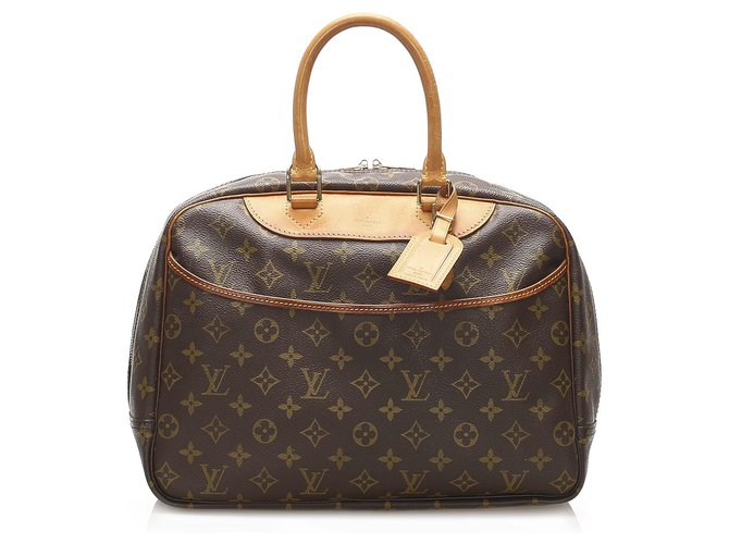 Louis Vuitton Brown Monograma Deauville Marrom Couro Lona  ref.256254