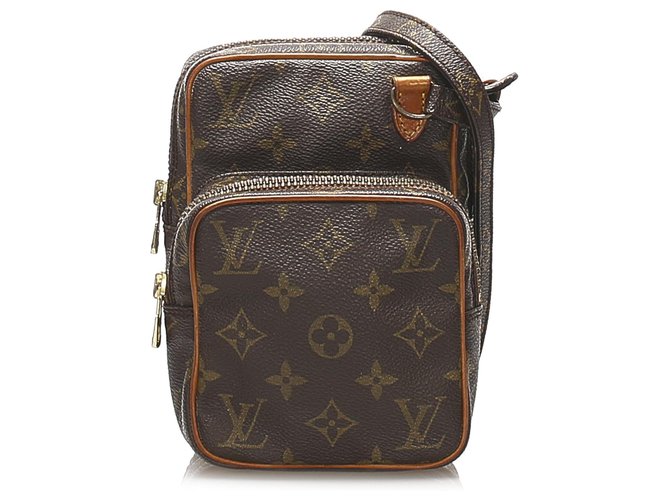 Louis Vuitton Brown Monogram Mini Amazone Leather Cloth  ref.256350