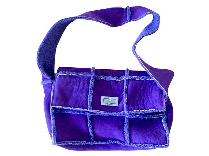 Bolso Chanel de ante morado Púrpura Suecia  ref.256399