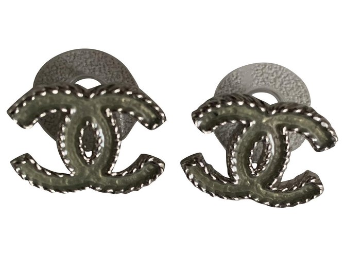 Chanel Earrings Silvery Metal  ref.256426