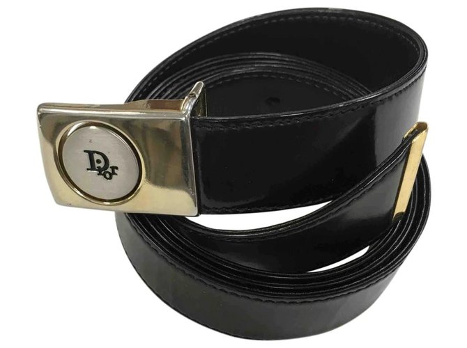 Dior Cinturones Negro Charol  ref.256448