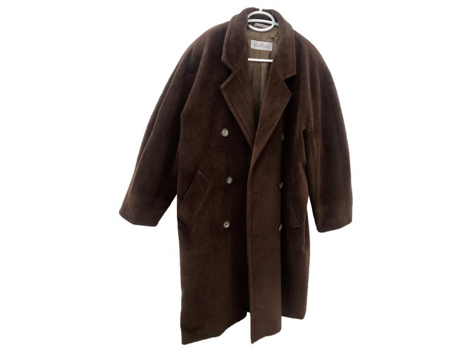 Max Mara Coats, Outerwear Dark brown Wool  ref.256496