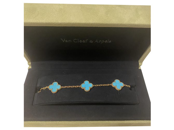 Van Cleef & Arpels Bracelets Or jaune Turquoise  ref.256498