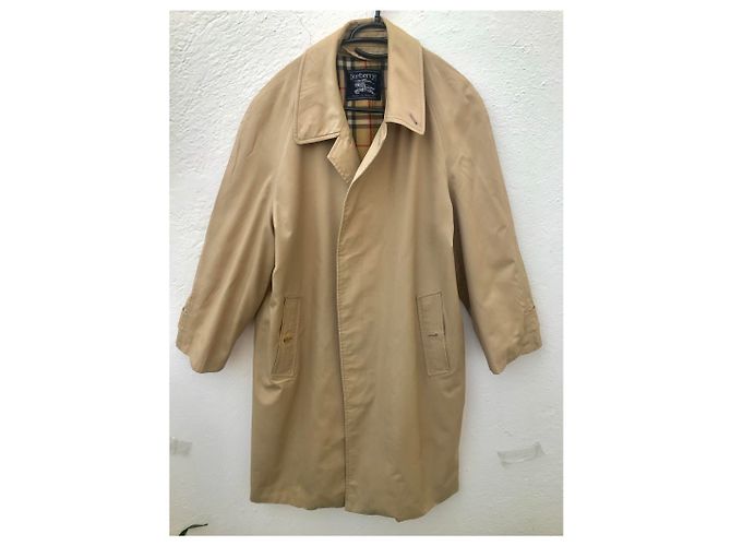 Autre Marque Burberrys Trenchcoat Beige Baumwolle mit Wollfutter