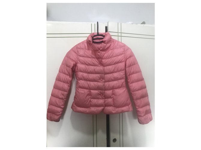 Moncler Girl Coats outerwear Pink Polyamide  ref.256573