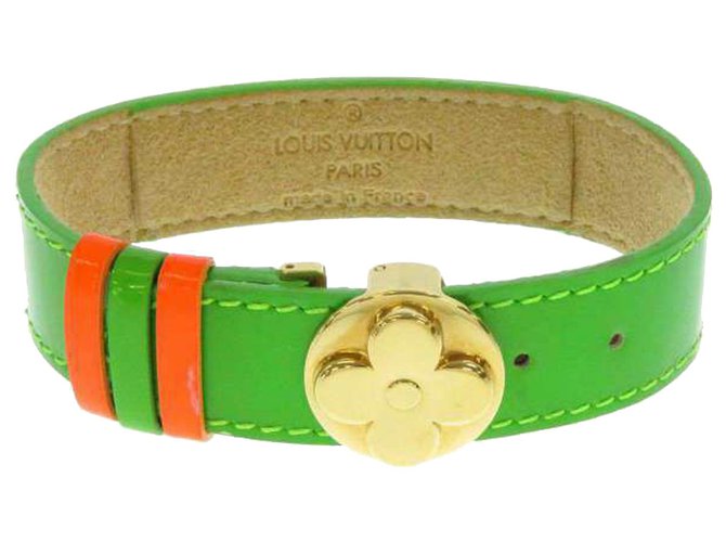 Louis Vuitton LOUIS VUITTON Bracelet Good Luck Leather/Metal Light