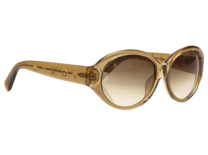 Louis Vuitton Brown runde getönte Sonnenbrille Braun Kunststoff  ref.256626