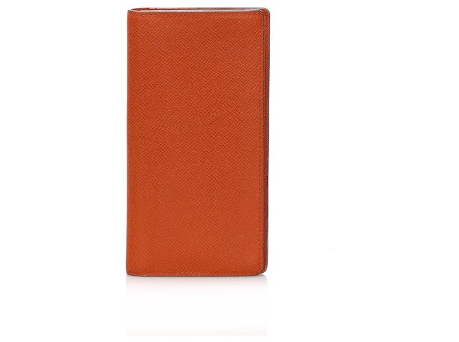 Carteira Louis Vuitton Orange Taiga Long Laranja Couro  ref.256645