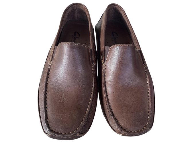 Clarks Loafers Slip ons Brown Leather  ref.256739