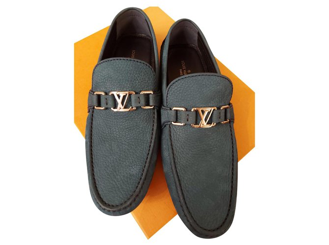 Louis Vuitton Mens Nubuck Leather Loafer Shoes