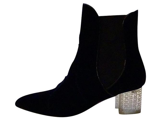 Botines Alaïa de terciopelo azul marino