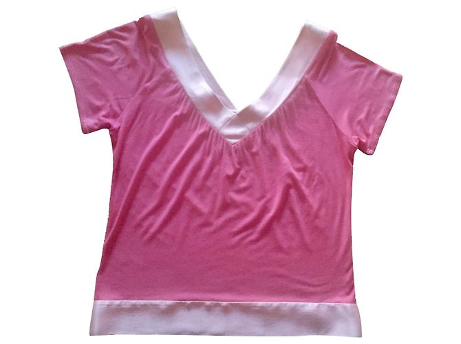 Top rosa Maje bimateriale modal e seta.1 (34-36)