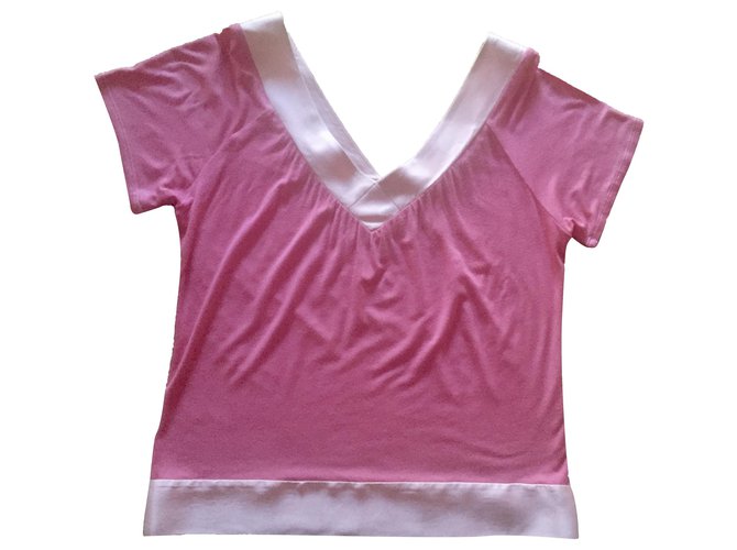 Maje pink bi-material modal and silk top.1 (34-36)  ref.256855
