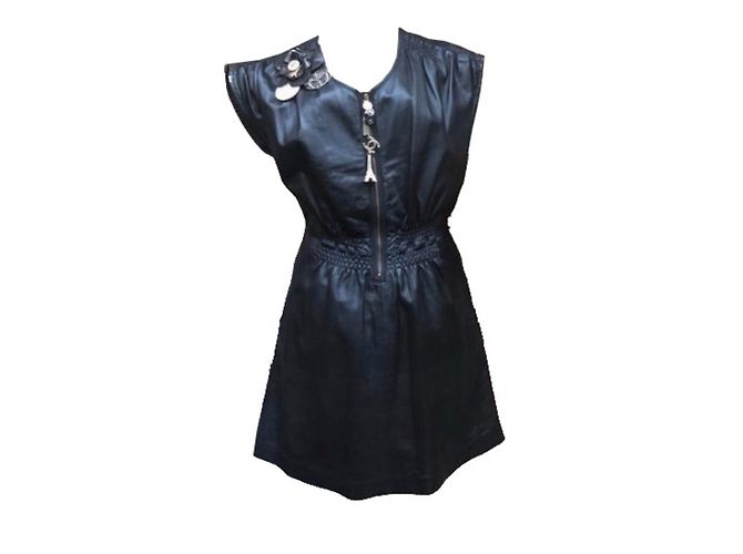 Cambon Chanel Kleid aus Leder schwarz