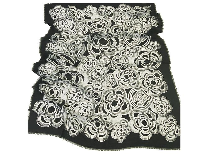 Stola CHANEL Nero Bianco Cachemire