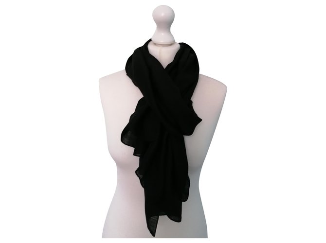 Versace Stole Black Silk Wool  ref.256919