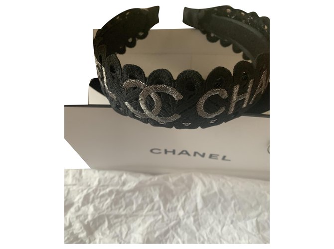 Chanel Accesorios para el cabello Negro Encaje  ref.256920