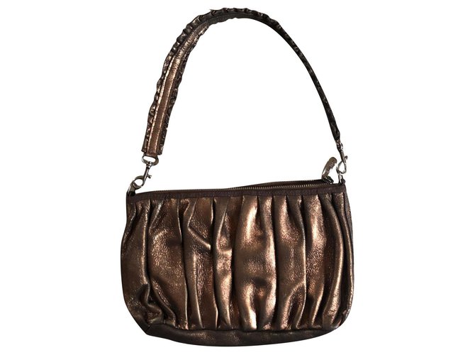 Repetto Bolsa de couro marrom glamourosa Bronze  ref.256922