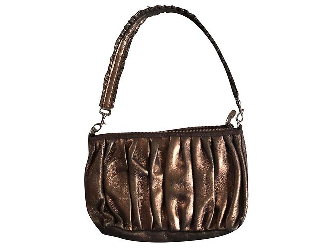 Repetto Bolsa de couro marrom glamourosa Bronze