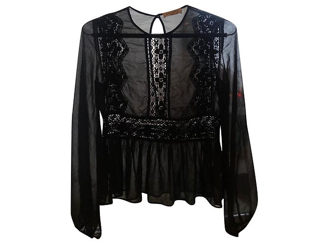 Camicia elegante Sandro in cotone nero
